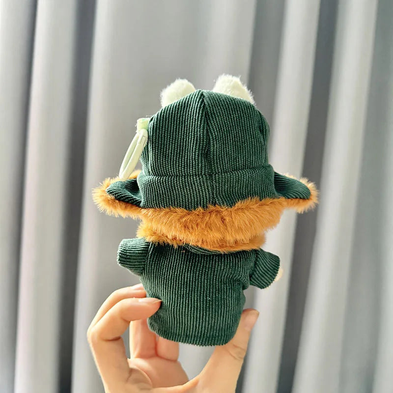17cm Plush Doll's Clothes The Monster Labubu Outfit Accessories Clothing DIY Lei Feng Army Green Coat Red Star Hat