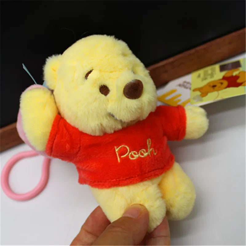 Disney 13cm winnie the pooh the cute  Pooh Bear Plushies Stuffed Movie Anime Bag Pendant Key Chain toys cute animal toys