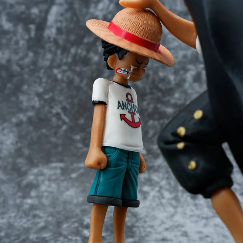 18CM One Piece Anime Four Emperors Shanks Straw Hat Luffy PVC Action Figure Figurine GK Model Toys Ornament Gift For Children