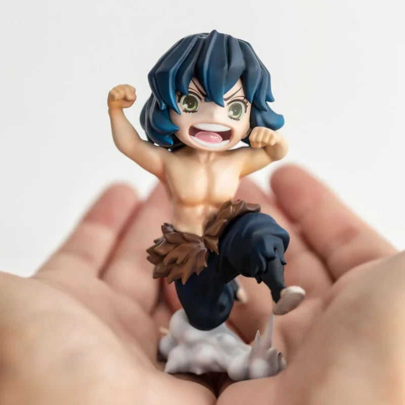 Anime  Kimetsu No Yaiba Hashibira Inosuke Figure Humanoid Beast-Shaped PVC Q Version Sitting Model Toy Action Figure Cute 10CM