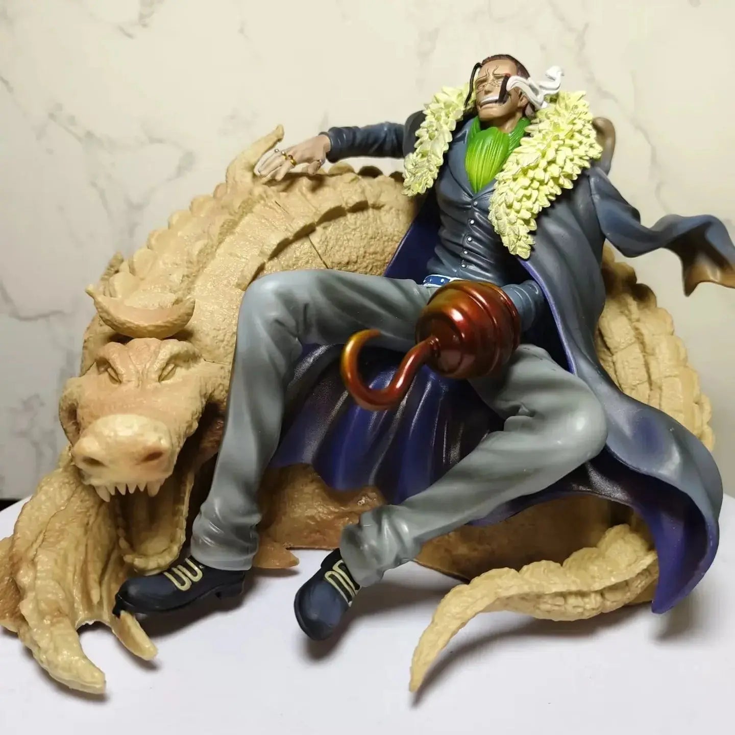 Anime One Piece Sir Crocodile Sitting Ver. PVC Action Figure Statue Collectible Model Kids Toys Doll Gifts 22CM