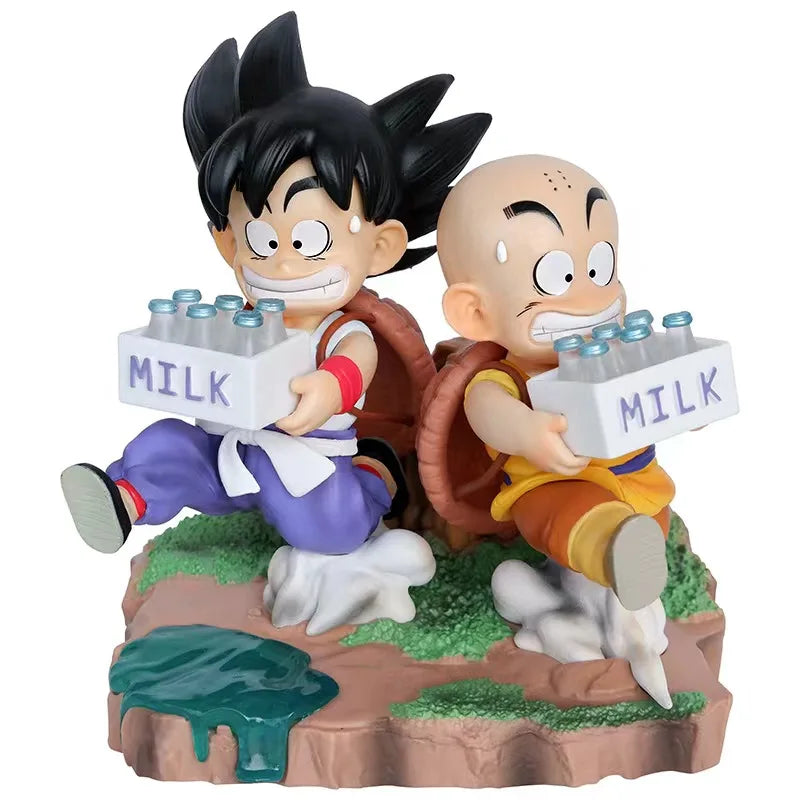 15cm Dragon Ball Figures childhood Goku Kleene Send Milk Figure Anime Action  Wukong Statue Collection Model Toys Kids