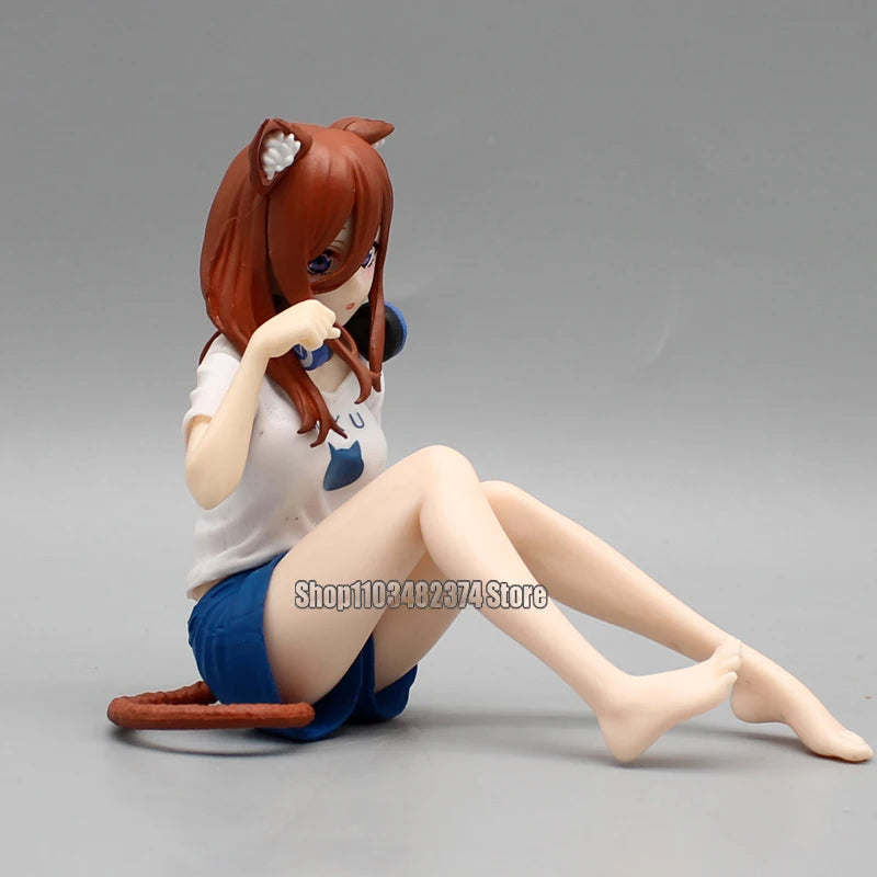 10cm Yotsuba Anime Cute Nakano Nino Figurine The Quintessential Quintuplets Figure Cat Nakano Miku Figure PVC Collection Toys