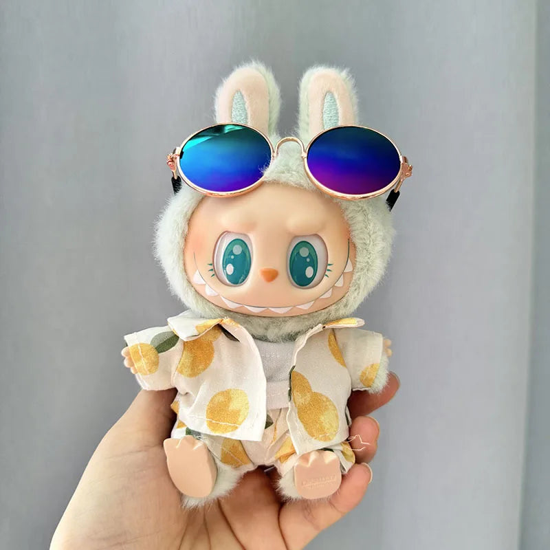 Labubu Doll Clothes Beach Resort Style Overalls Labubu Idol V1 V2 Dolls Clothing Accessories 15/17cm Plush Doll Universal (No Doll)