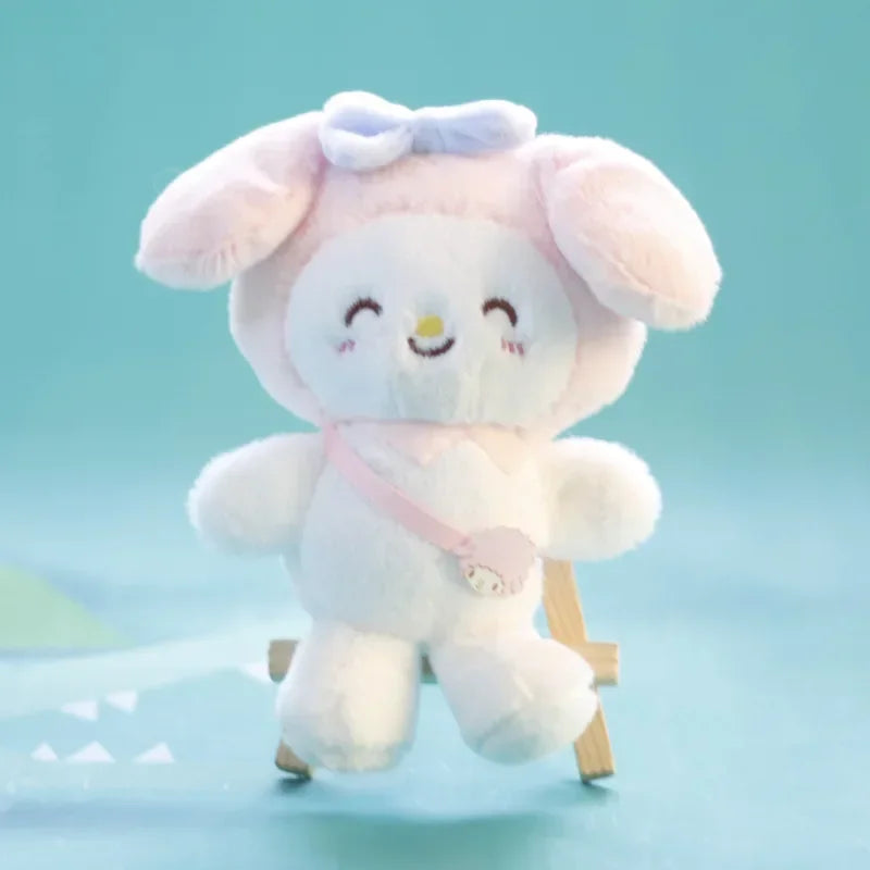 Sanrio Kuromi Cinnamoroll Melody Plush Toy Doll Anime Kawaii Doll Pendant Collection Children's Birthday Festival Gift