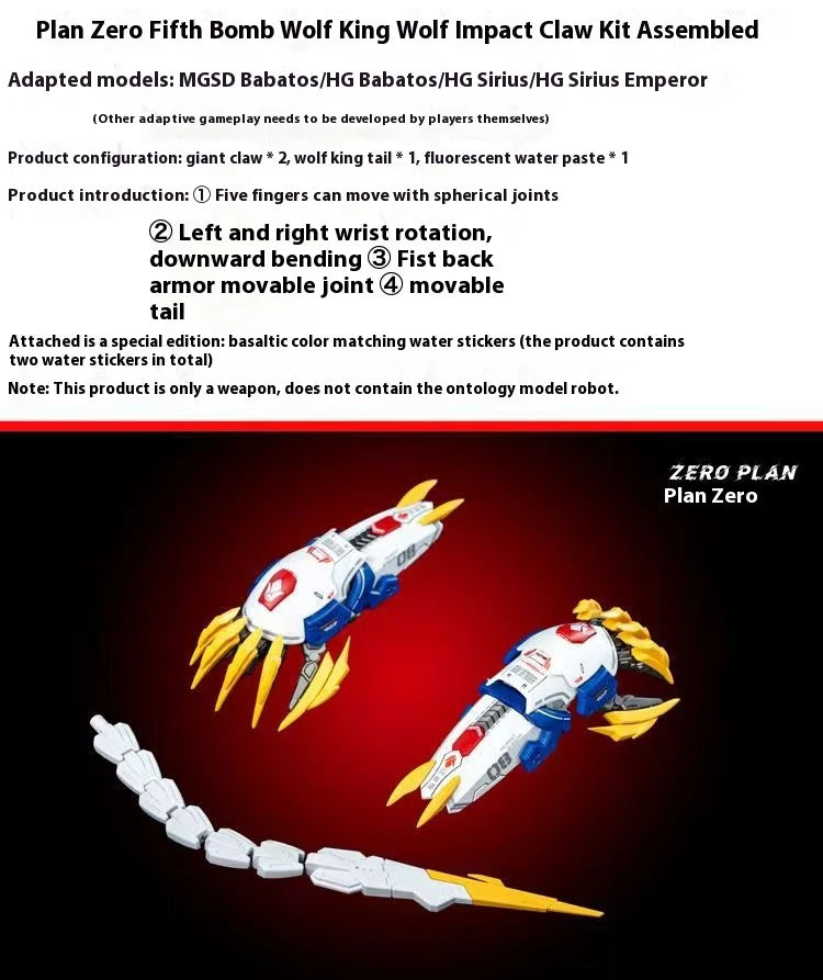 NEW Giant Claw Kit Modified Assembly Model MGSD HG Project Zero Wolf King Wolf Impact Collection Custom Gift