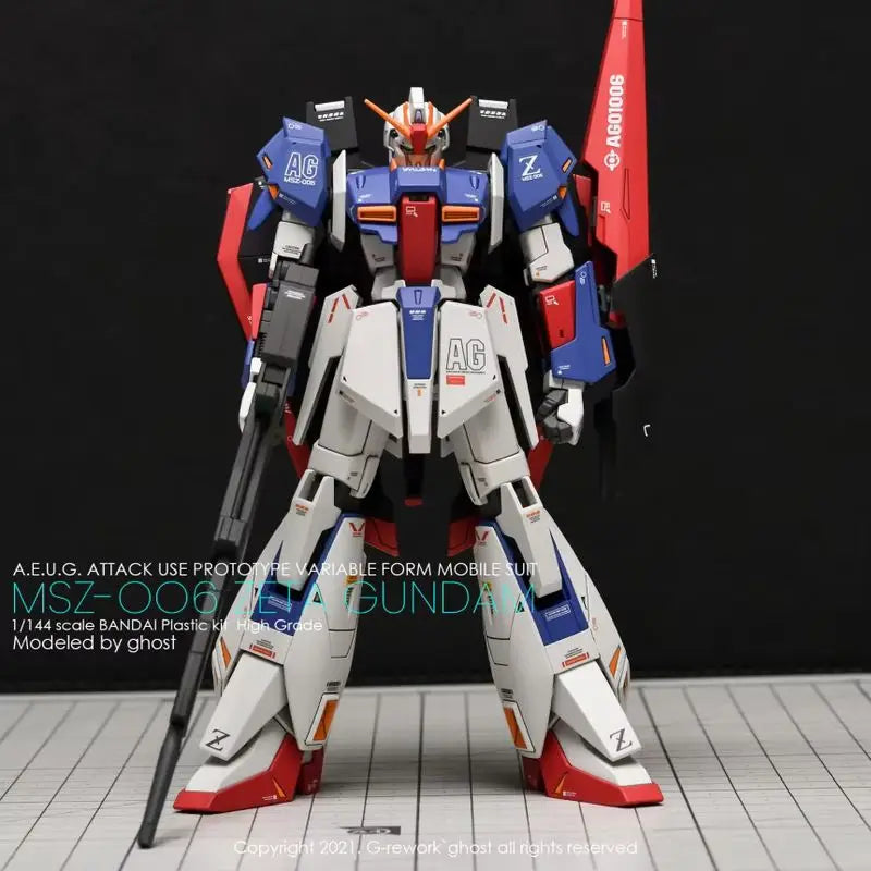 Jms Model Hg 1/144 Msz-006 Zeta Model Kit Assembly Anime Cartoon Action Doll Plastic Model Hobbies Children Toy Collection Gifts