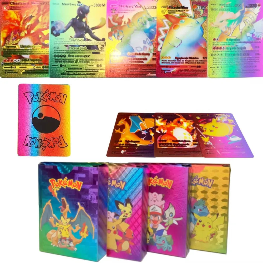 Pokemon Cards French Pikachu Gold Silver Black Silver Vmax GX V English Spanish French German Pokemon Collection Card Toys Gifts