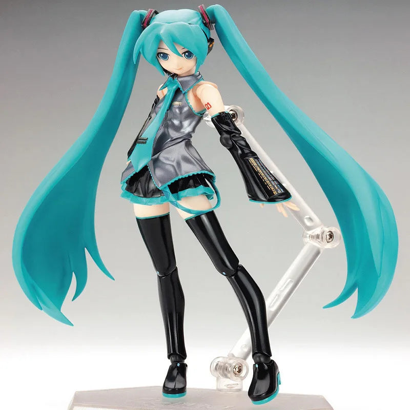 14cm Anime Hatsune Miku Figma 014 Joint Movable Face Change Boxed Doll PVC Action Figure Decoration Model Toys Kids Girls Gift