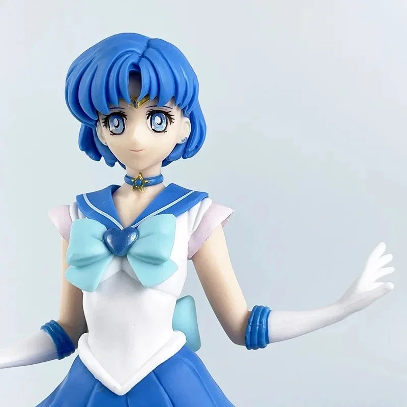 2pcs/lot Anime Sailor Moon Figure Sailor Mars Sailor Mercury Action Figures Hand Made Toy Kawaii Model Ornaments Gift 22cm
