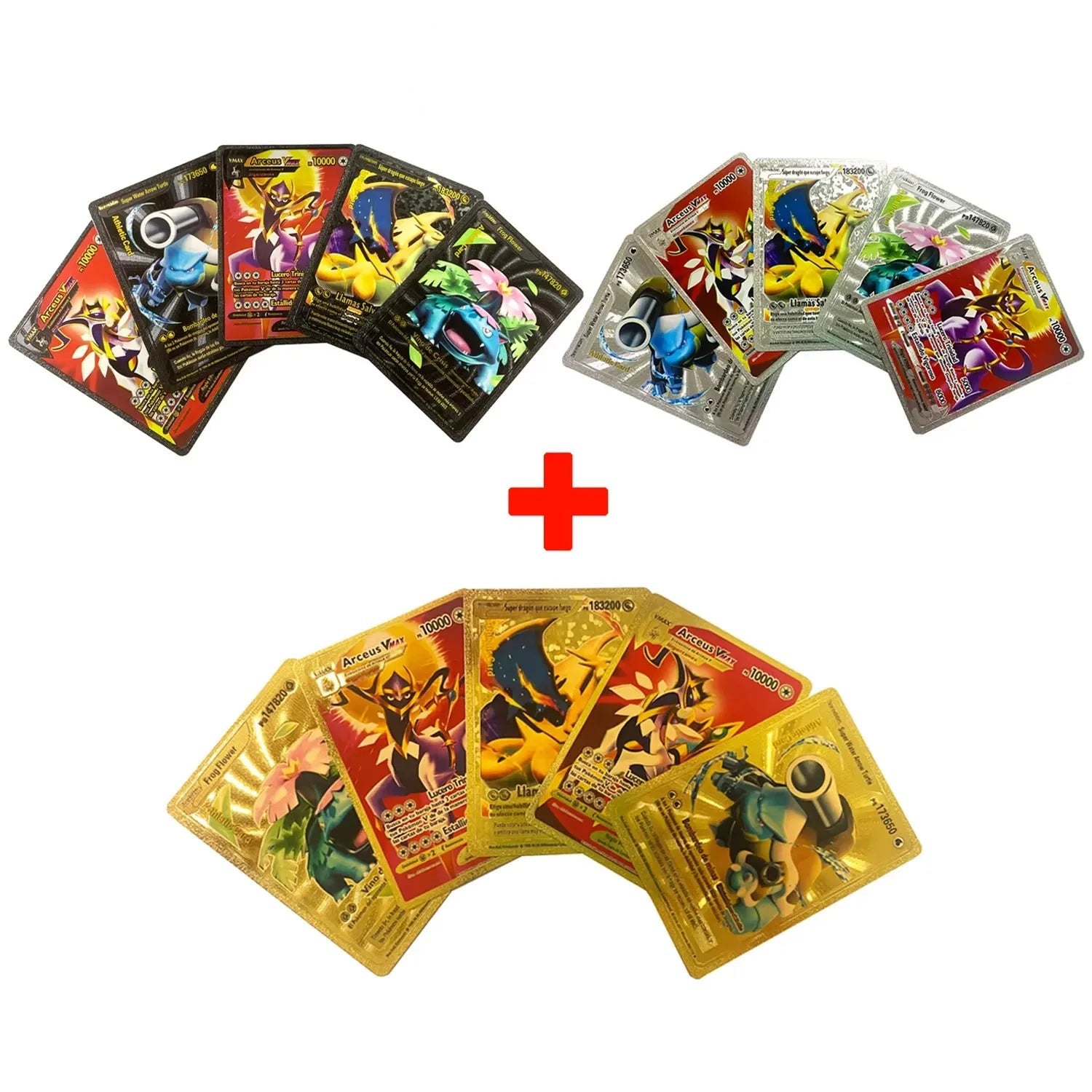 Pokemon Cards French Pikachu Gold Silver Black Silver Vmax GX V English Spanish French German Pokemon Collection Card Toys Gifts