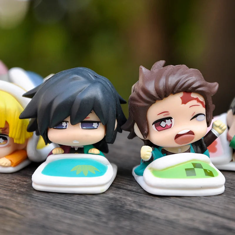 Demon Slayer Figures Agatsuma Zenitsu Kamado Nezuko Hashibira Inosuke Kamado Tanjirou Tomioka Giyuu Sleeping Doll Model Toy Gift