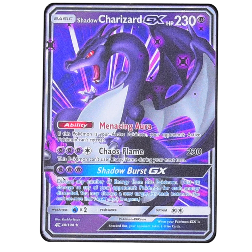 English Metal Pokemon Cards DIY Arceus Pikachu   Mewtwo Shiny Iron  GX Vmax EX Game Kids Collection Card Toy Gift pokemon card