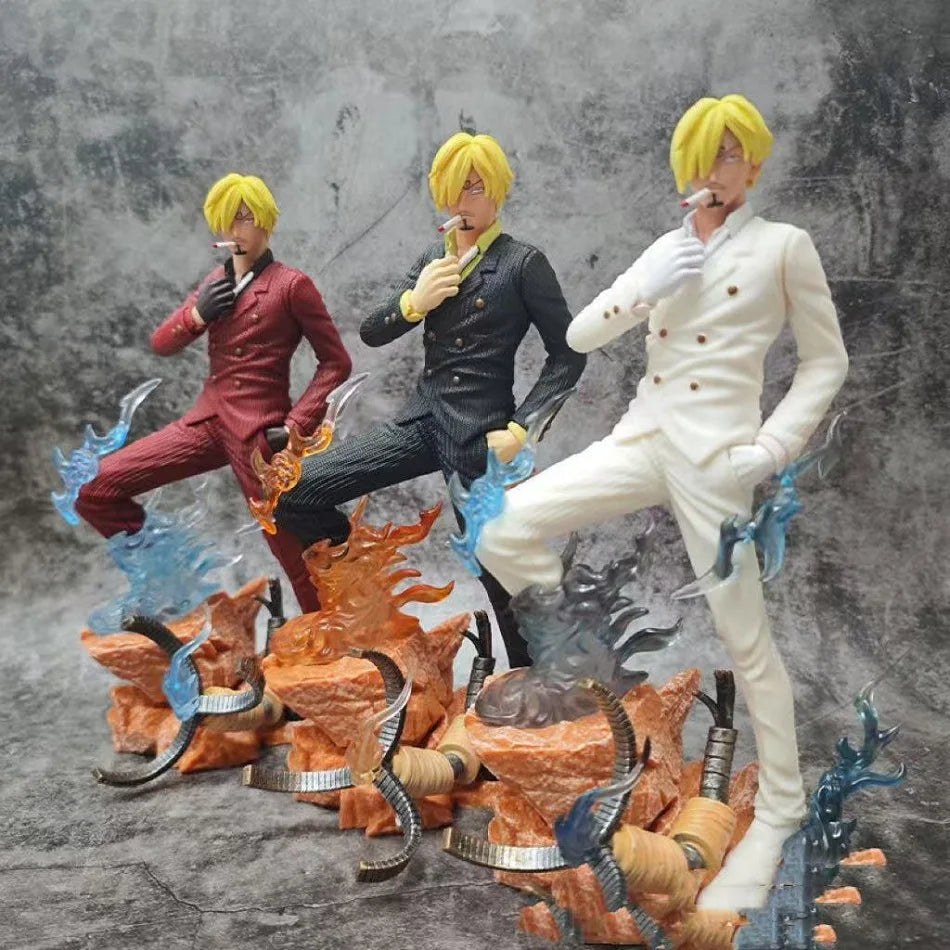 One Piece Gk Black And White Sanji Large 23cm Sanji Anime Accessory Model Children'S Toy