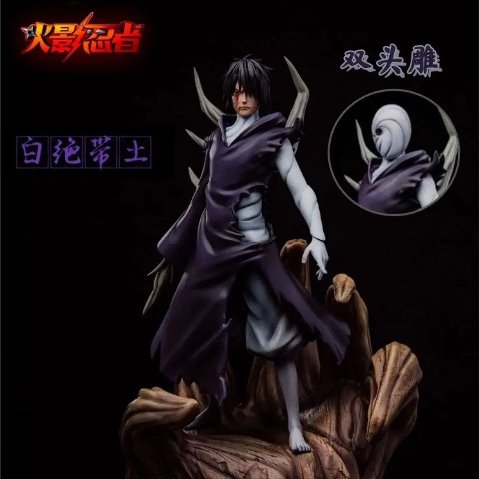 26Cm Naruto Anime Figure Uchiha Obito White Zetsu Form Standing Posture Pvc Action Figures Model Desktop Ornament Collectibles