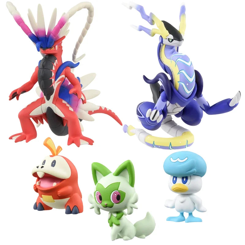 TOMY  Pokemon Figures Skeledirge Meowscarada Quaquaval Charcadet Pokémon Scarlet Violet Paldea Region Collection Gift