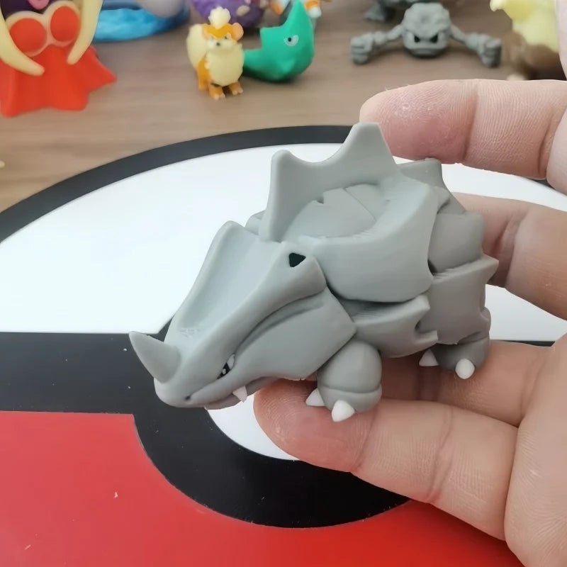 Pokemon Rhyhorn Rhydon Anime World 1:20 Action Figure Cute Doll 3d Print Model Desktop Collection Kids Toys Birthday Gifts
