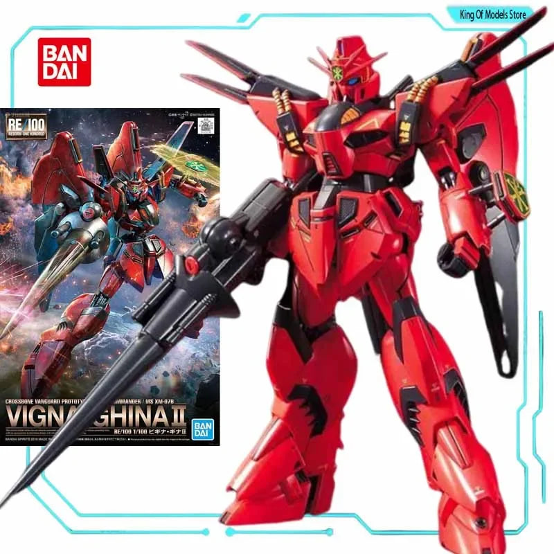 Bandai Original MODEL KIT GUNDAM RE 1/100 ALL  JAGD DOGA  ZAKU Anime Action Figure Assembly Model Toys  Model Gifts for Boys