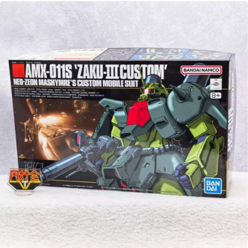 New Bandai Original Gundam Hguc 1/144 Amx-001 Zaku Iii Custom Anime Action Figure Model Ornaments Boys Assembly Toys Gifts
