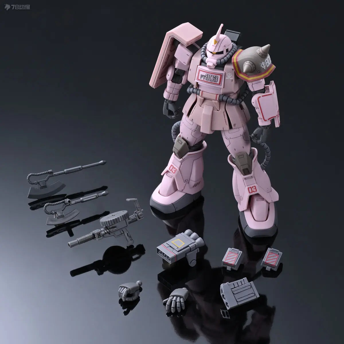 Fast Shipping Bandai Anime HG MS-06D ZAKU DESERT TYPE PINK PANTHER FORCES GUNDAM Original Model Toys Action Figure Children Gift