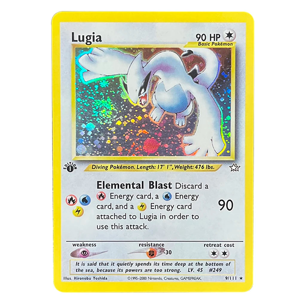 PTCG Foil Cards Lugia Espeon Politoed Alakazam Mewtwo Kingdra Zapdos Raichu 1996 1st Edition Game Collection PKM Proxy Cards