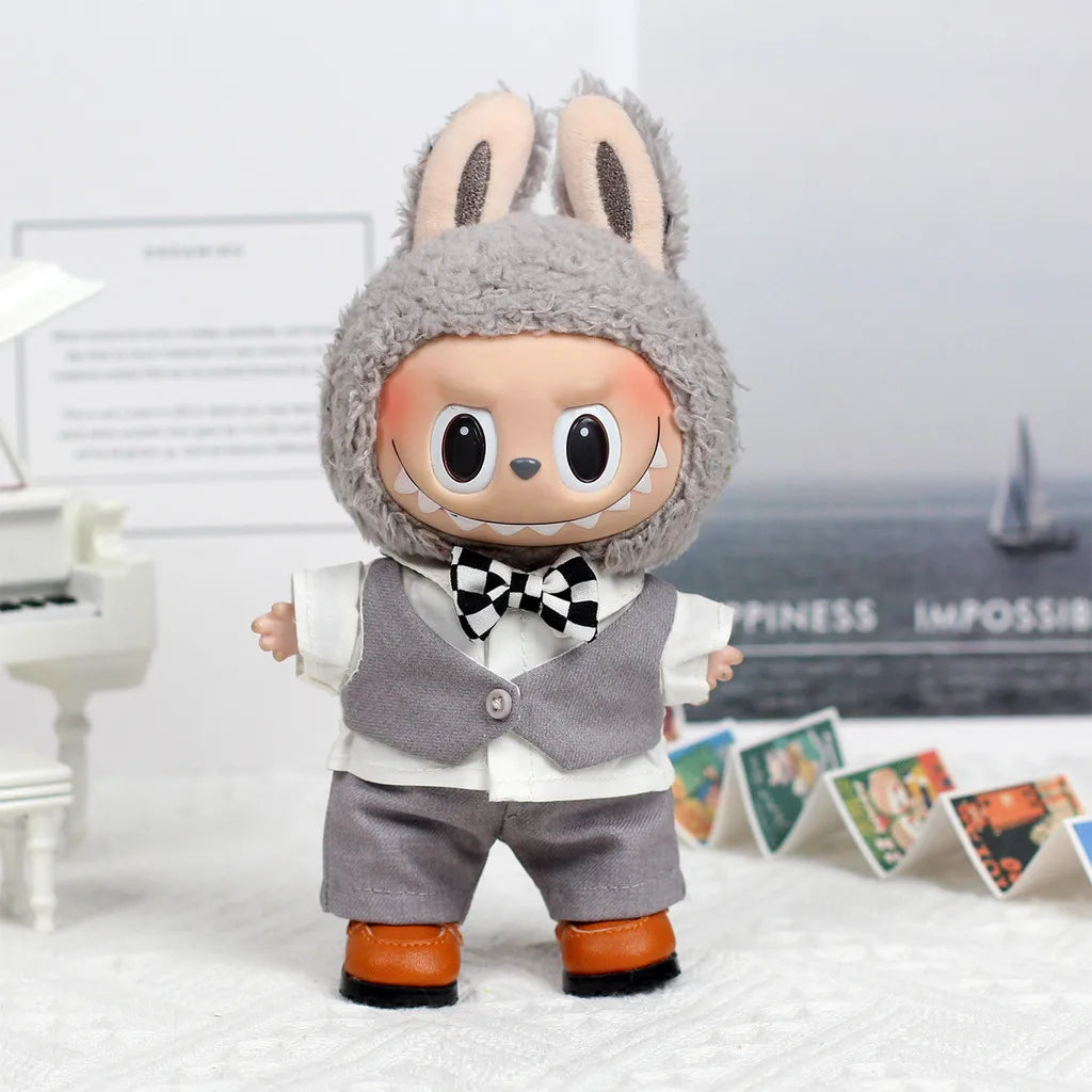 For 17cm Labubu V2 V1 Plush Idol Doll's Clothing Wedding Dress and Suit Doll Clothes Outfit Accessories Ropa Labubu