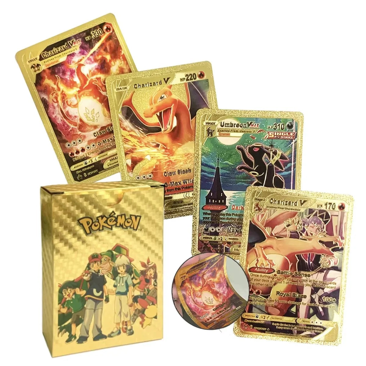 Pokemon Cards French Pikachu Gold Silver Black Silver Vmax GX V English Spanish French German Pokemon Collection Card Toys Gifts