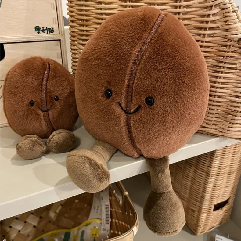 Jelly Cat 13/20cm Coffee Bean Doll Creative Smiling Face Doll Pet Interactive Companion Toy Furniture Ornaments Holiday Gift