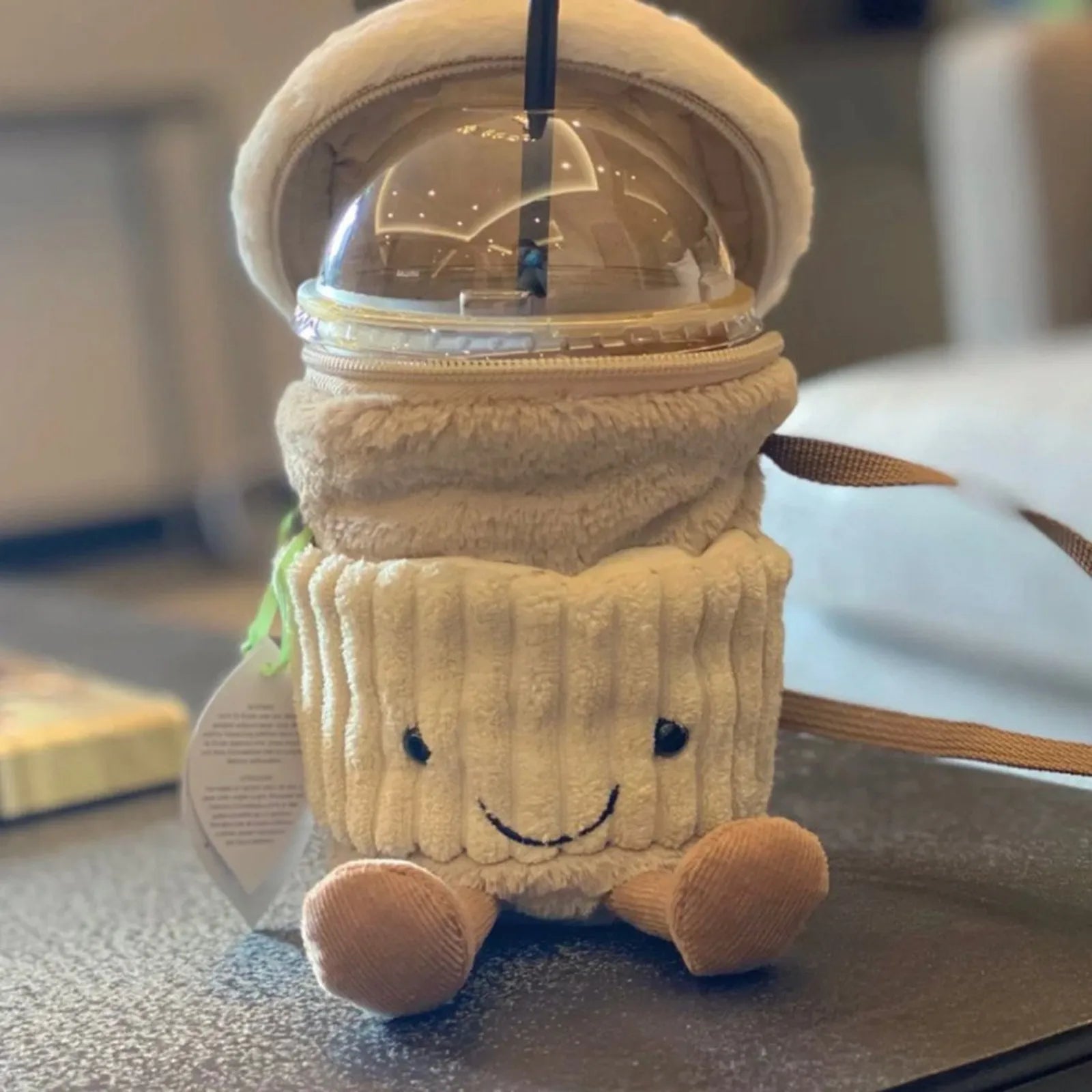 2 Colors Coffee Milk Tea Bag, Women's Messenger Bag Plush Bag, Fashion Cute, Accompanying Toy Cup Set, Girls Festival Gifts