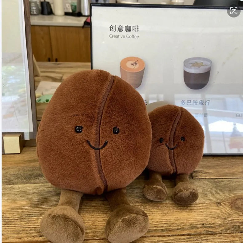 Jelly Cat 13/20cm Coffee Bean Doll Creative Smiling Face Doll Pet Interactive Companion Toy Furniture Ornaments Holiday Gift
