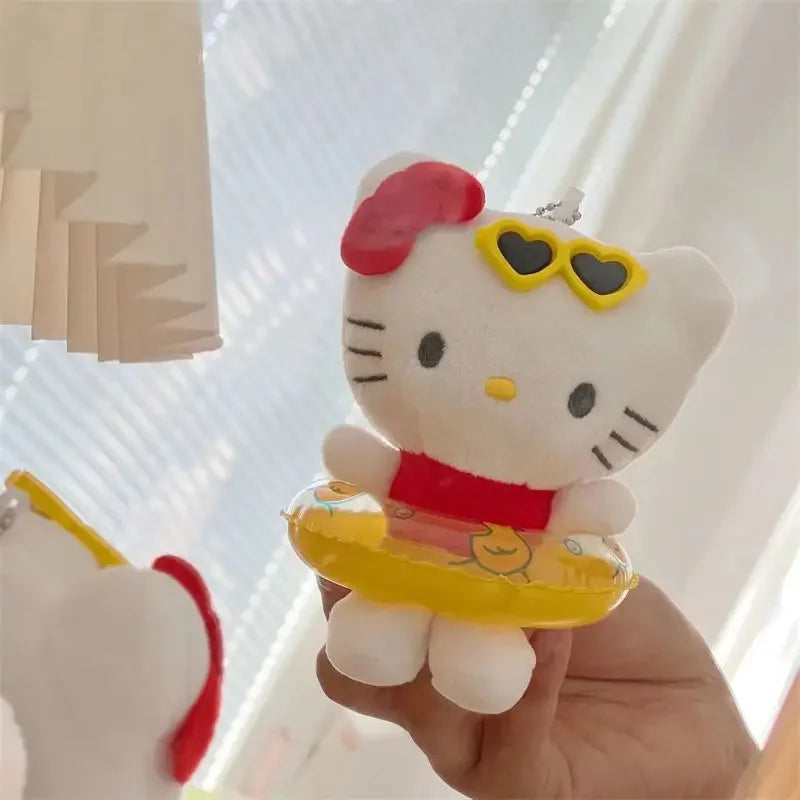 Sanrio Hello Kitty Doll Keychain Pendant Cartoon Kt Cat Stuffed Kawaii Plushies Key Ring Bag Accessories Girls Holiday Gift Toys