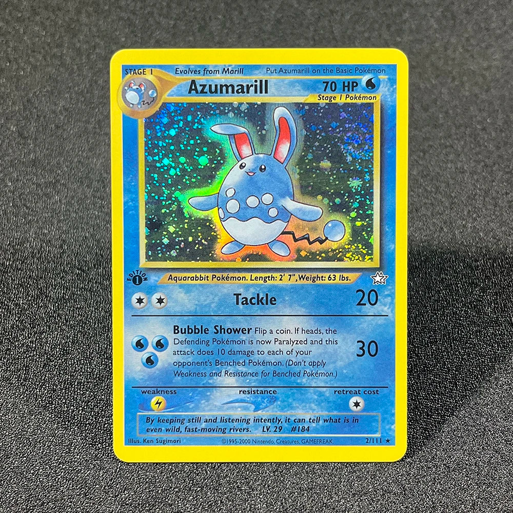 PTCG Foil Cards Lugia Espeon Politoed Alakazam Mewtwo Kingdra Zapdos Raichu 1996 1st Edition Game Collection PKM Proxy Cards