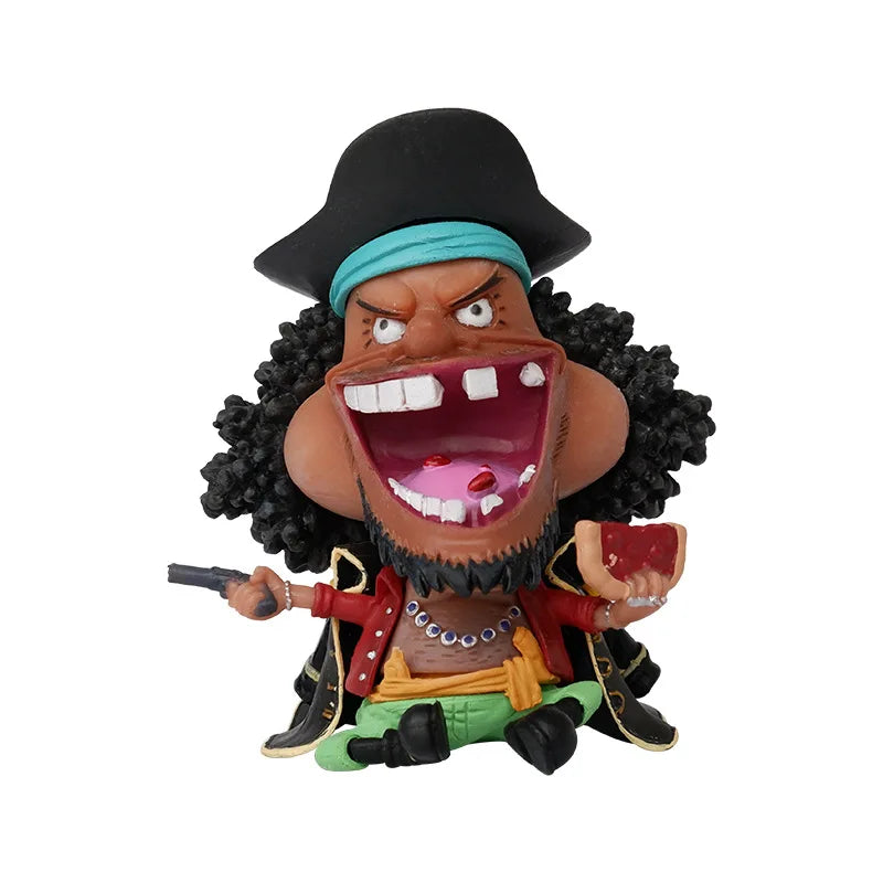 8-10cm Anime Figure One Piece Monkey D Luffy Roronoa Zoro Kawaii Toys Q-Version Figural Nendoroid Car Decoration PVC Model Gift