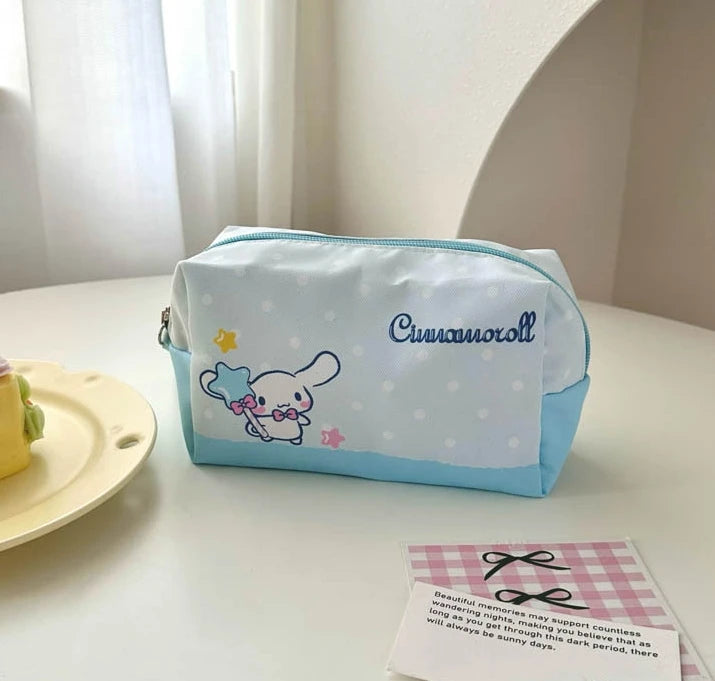 Sanrio Hello Kitty Kuromi Handheld Makeup Bag Portable Mini Storage Bag Cartoon Handbag Anime Peripherals Holiday Gift for Girls