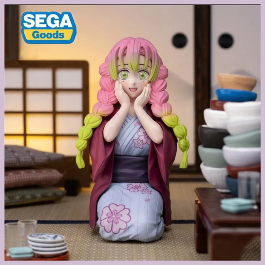 Sega Original Demon Slayer Kanroji Mitsuri Premium Chokonose Figure Katanakaji No Sato Hen Kawaii Anime Model Toy Gift