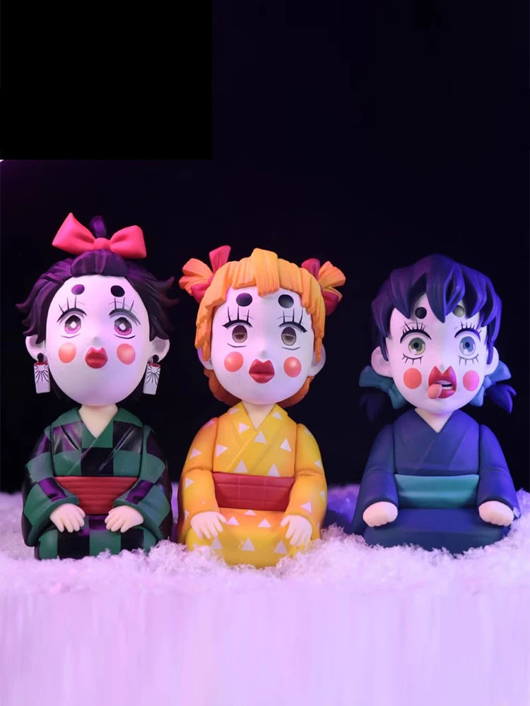 Demon Slayer flower Street Chapter Kamado Tanjirou Boxed Car Decoration Hand Action Figure Ornament Model Original Stock toys