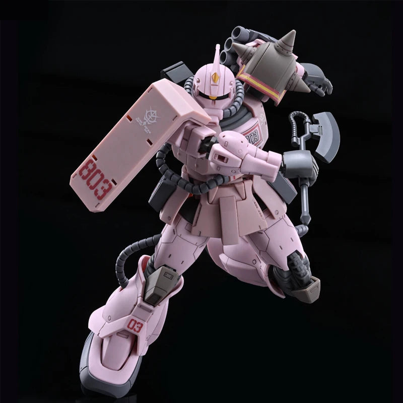 Fast Shipping Bandai Anime HG MS-06D ZAKU DESERT TYPE PINK PANTHER FORCES GUNDAM Original Model Toys Action Figure Children Gift