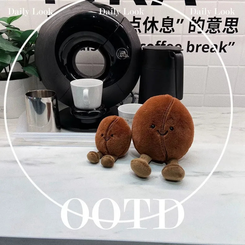 Jelly Cat 13/20cm Coffee Bean Doll Creative Smiling Face Doll Pet Interactive Companion Toy Furniture Ornaments Holiday Gift