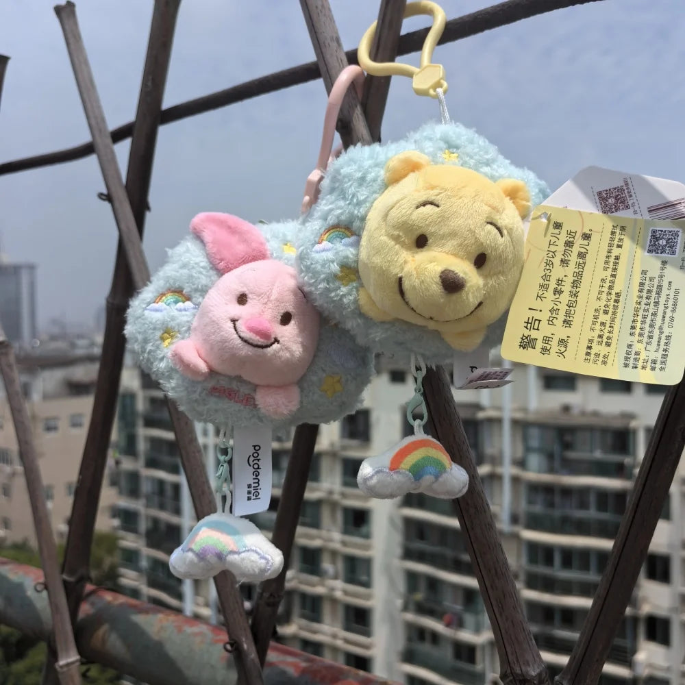 Disney Winnie Pooh Piglet Plush Pendant Cartoon Pig Bear Stuffed Toys Dolls Cute Bag Car Backpack Plush Keyring Lovely Keychain