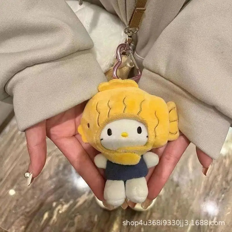 Kawaii Anime New Sanrio Hello Kitty Cartoon Plush Toy Fashion Plush Doll Pendant School Bag Keychain Accessories Gift for Friend