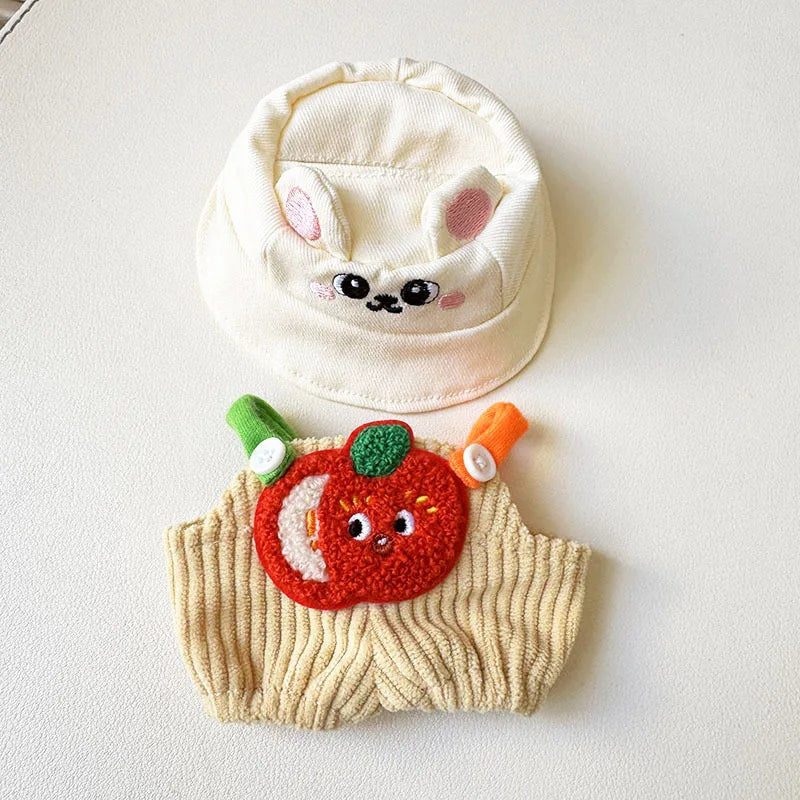 Labubu I II Idol Dolls Sitting Party Clothing Outfit 17cm Mini Plush Doll'S Clothes Bib Pants Fruit Animal Overalls Accessories