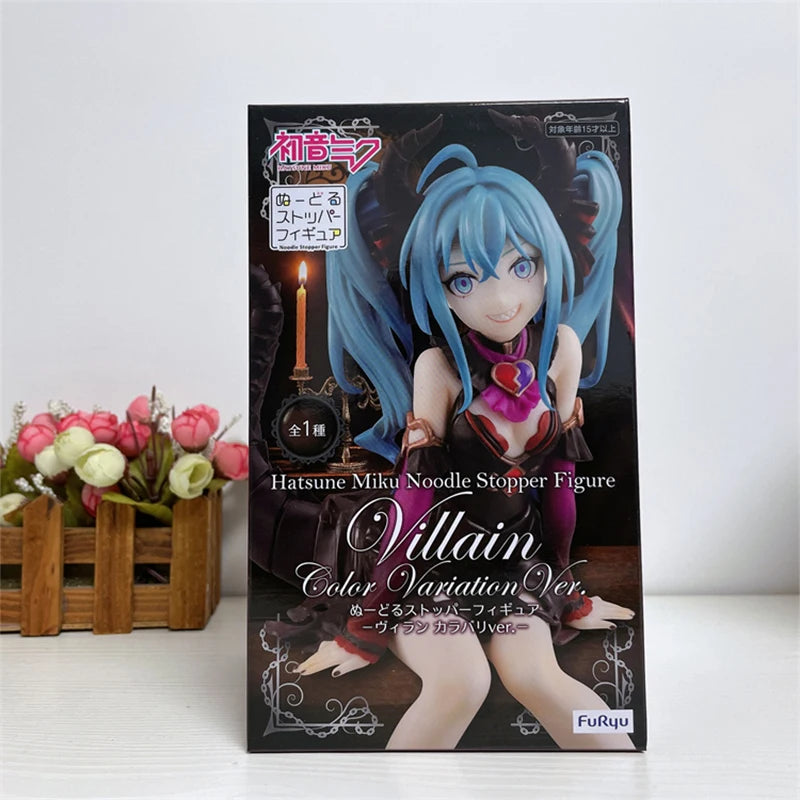 14cm Anime Hatsune Miku Action Figure Kawaii Little Devil Ver Figurine Girls Collectable Pvc Model Seated Desktop Ornament Dolls