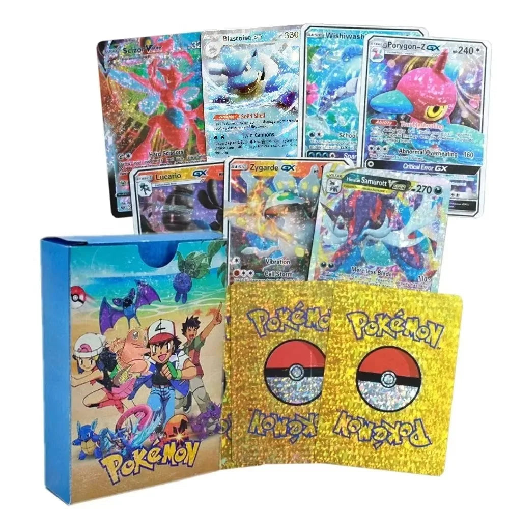 Pokemon Cards French Pikachu Gold Silver Black Silver Vmax GX V English Spanish French German Pokemon Collection Card Toys Gifts