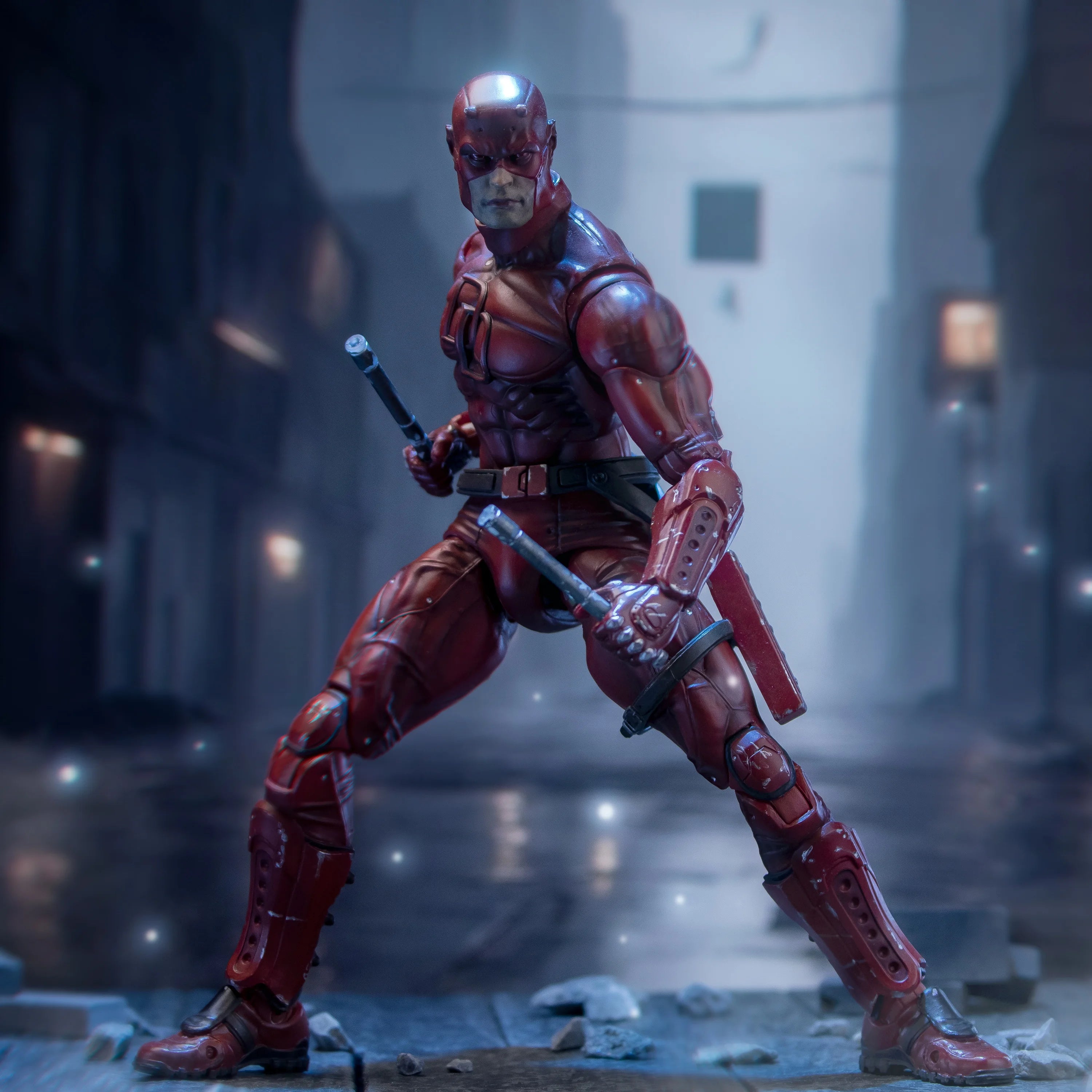 In Stock - FlefToys Marvel Daredevil Classic Red Shadowland Reborn Black 8