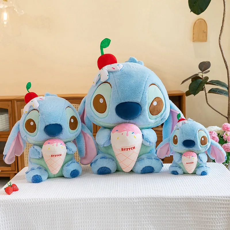 28cm Disney Stitch Ice Cream Soft Toys Cute Plush Doll Cartoon Doll Kawaii Plushie Toys Children Birthday Christmas Gift