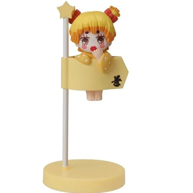 Anime Demon Slayer Gashapon Toys Flag Style Kamado Tanjirou Agatsuma Zenitsu Daki Uzui Tengen Figure Model Decoration Kids Gifts