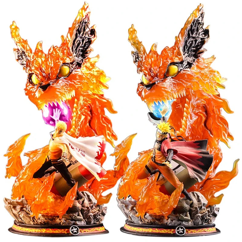 Naruto Shippuden  Anime Model Uzumaki Naruto Tailed Beast Bijuu Mode Action Figure 40cm Statue Collection Toy Kyubi Kurama Figma