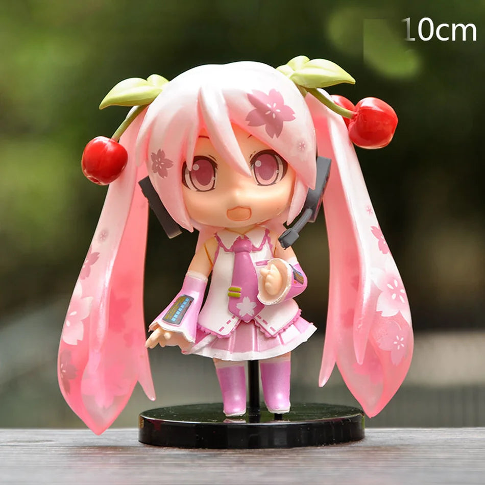 Hatsune Miku Figure Mini Character Ornaments Kawai Pink Green Hatsune Home desk Decoration