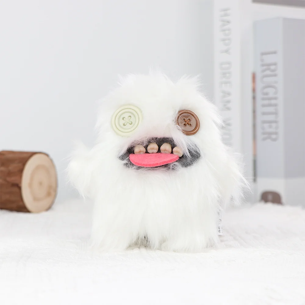Original Teeth Monsters Pendant Plush Doll Fuggler Funny Ugly Monster Keyrings Keychain Toy Halloween Prank Decoration Gift