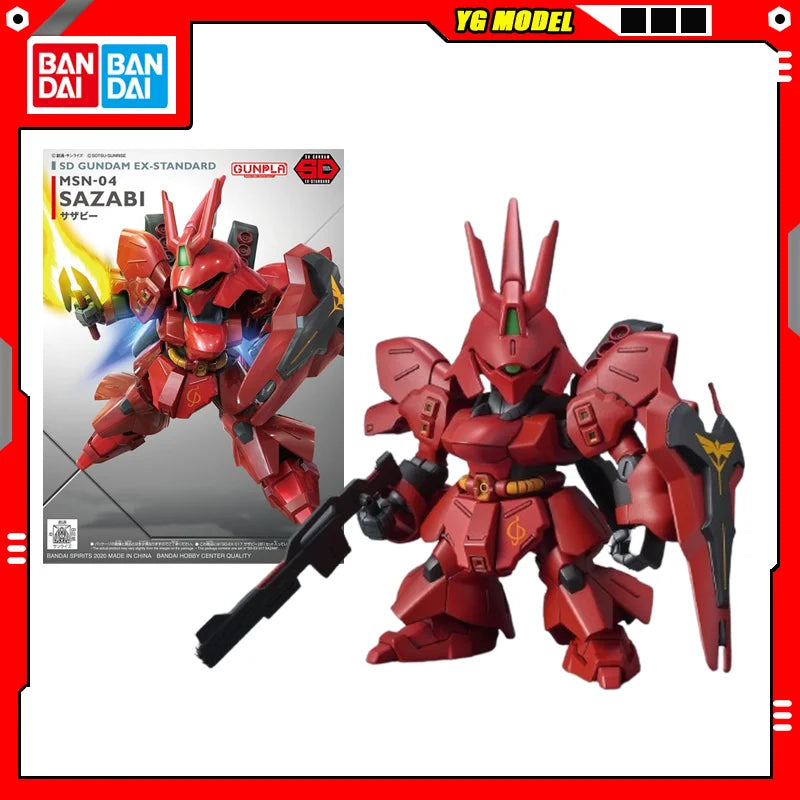 BANDAI SD Gundam EX Standard MSN-04 SAZABI Gundam Model Kit Assembly Strike Freedom Unicorn Wing GUNDAM Action Figures Original